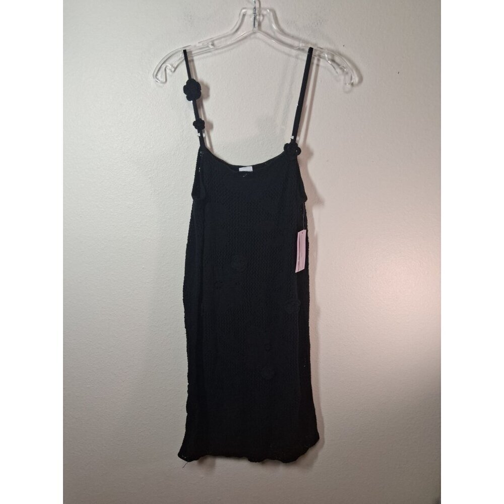 NWT Wild Fable Knit Dress Boho Floral Cottage Black Women's Size Large